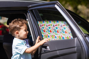 tints for car windows, car window shades for kids, sun protection products, safety solutions for your family, the funky car window shade, toddler tints, hero hands, babiators, sunglasses for kids, hats for babies, swim hats for kids, swim hats for babies,